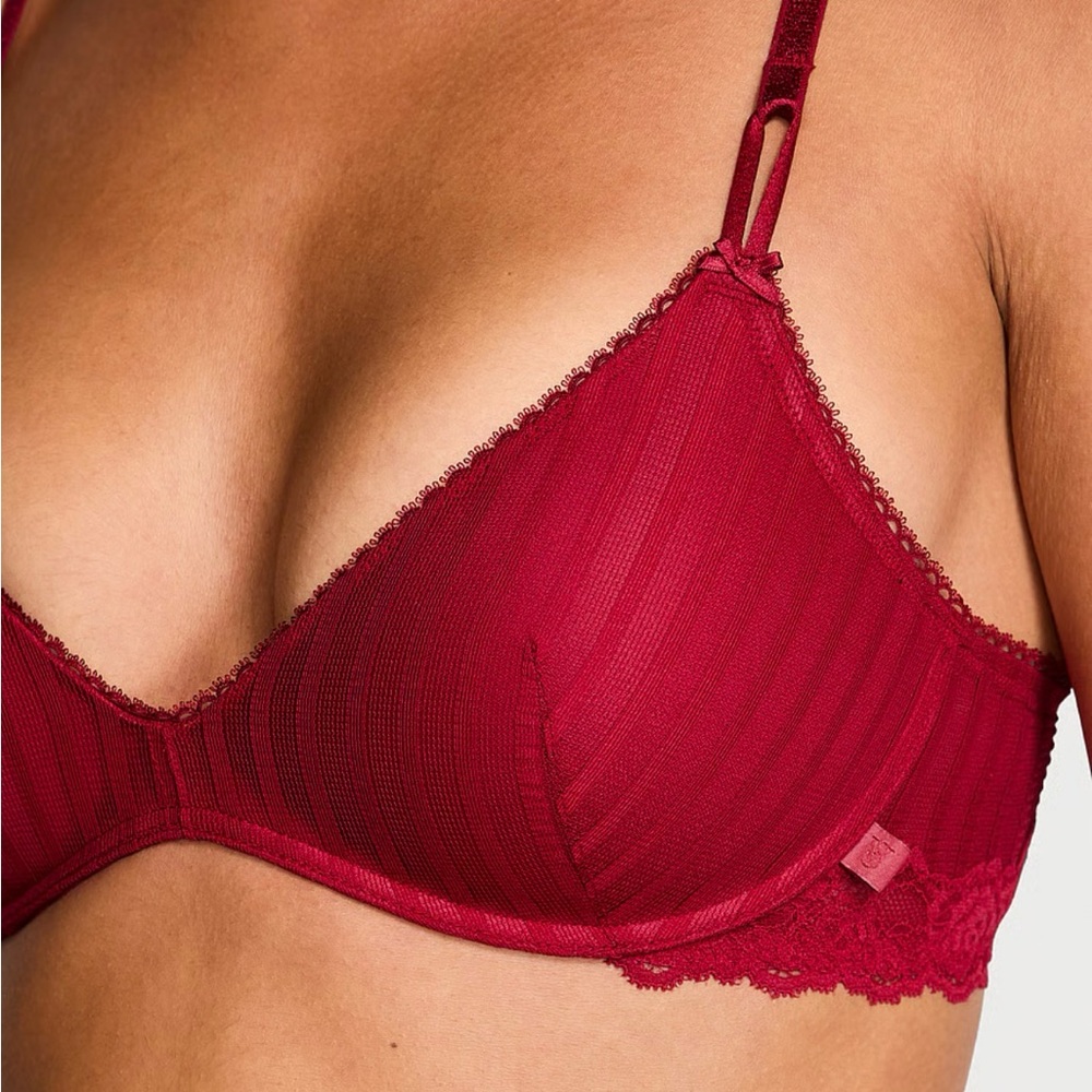 VICTORIA’S SECRET Sexy Tee Sheer Heritage Stripe Wireless Push-Up Bra - Picture 4 of 5